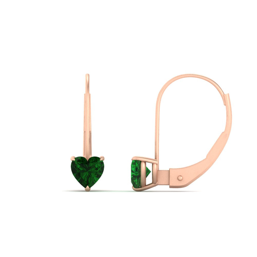 heart-emerald-solitaire-earrings-1-carat-leverback-in-rose-gold-FD-EAR9225HTGEMGR-1.00 CT-NL-RG