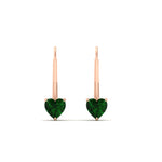 Load image into Gallery viewer, heart-emerald-solitaire-earrings-1-carat-leverback-in-rose-gold-FD-EAR9225HTGEMGR-1.00 CT-NL-RG
