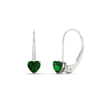 Load image into Gallery viewer, heart-emerald-solitaire-earrings-1-carat-leverback-in-white-gold-FD-EAR9225HTGEMGR-1.00 CT-NL-WG