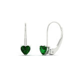 Load image into Gallery viewer, heart-emerald-solitaire-earrings-1-carat-leverback-in-white-gold-FD-EAR9225HTGEMGR-1.00 CT-NL-WG
