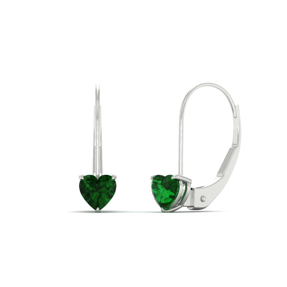 heart-emerald-solitaire-earrings-1-carat-leverback-in-white-gold-FD-EAR9225HTGEMGR-1.00 CT-NL-WG