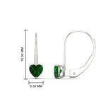 Load image into Gallery viewer, heart-emerald-solitaire-earrings-1-carat-leverback-in-white-gold-FD-EAR9225HTGEMGR-1.00 CT-NL-WG
