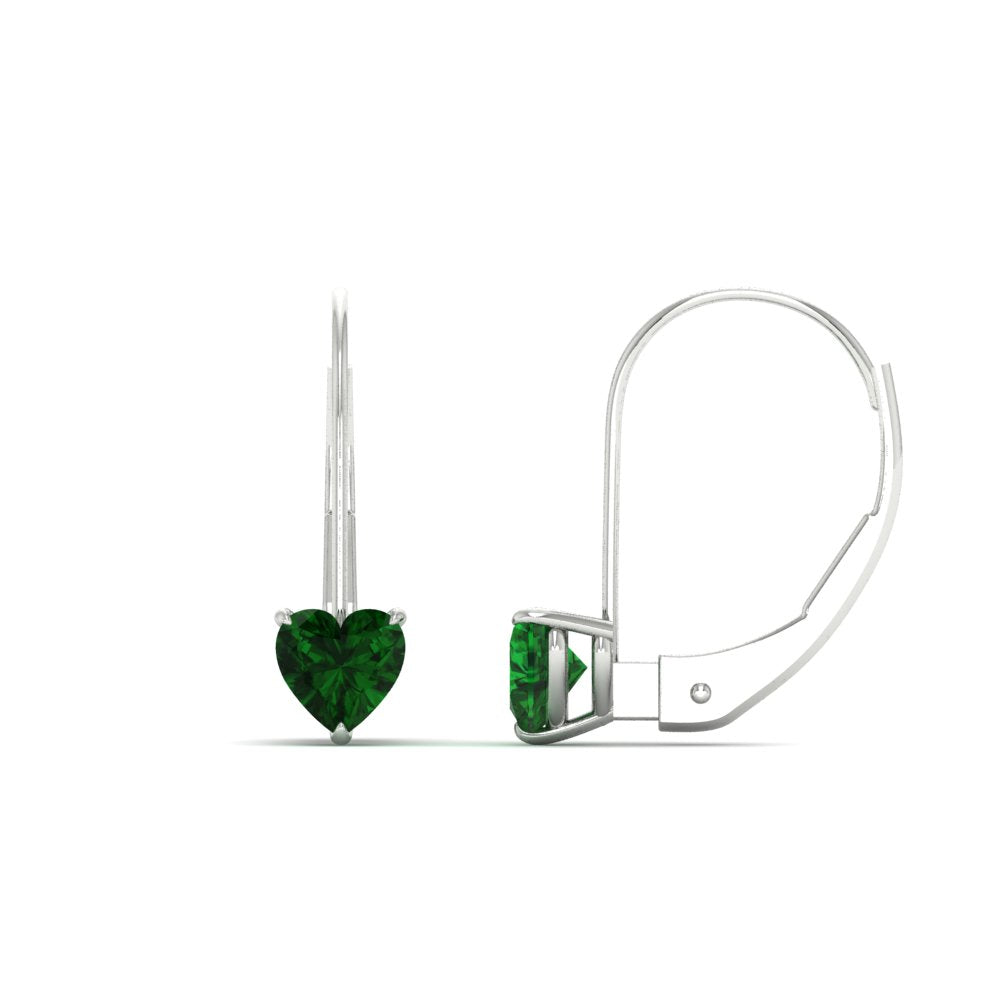 heart-emerald-solitaire-earrings-1-carat-leverback-in-white-gold-FD-EAR9225HTGEMGR-1.00 CT-NL-WG