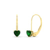 Load image into Gallery viewer, heart-emerald-solitaire-earrings-1-carat-leverback-in-yellow-gold-FD-EAR9225HTGEMGR-1.00 CT-NL-YG