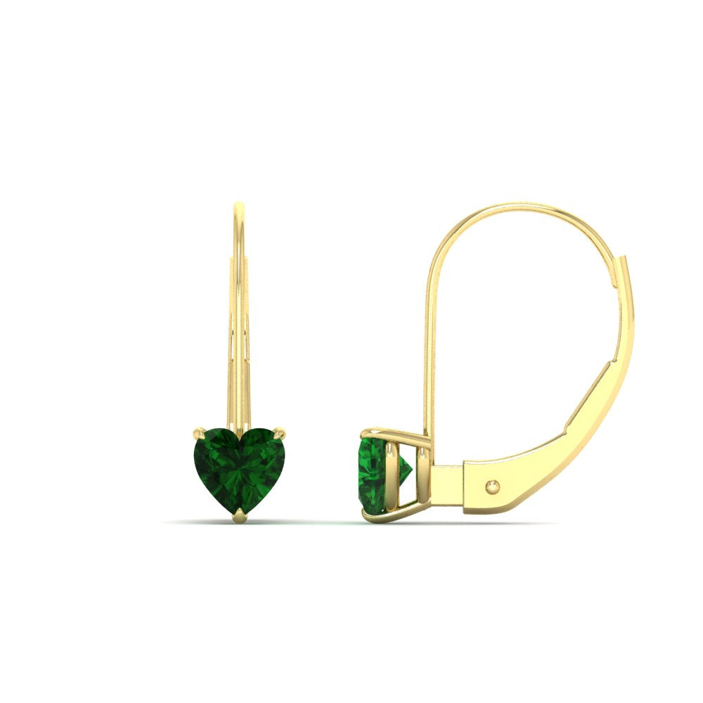 heart-emerald-solitaire-earrings-1-carat-leverback-in-yellow-gold-FD-EAR9225HTGEMGR-1.00 CT-NL-YG