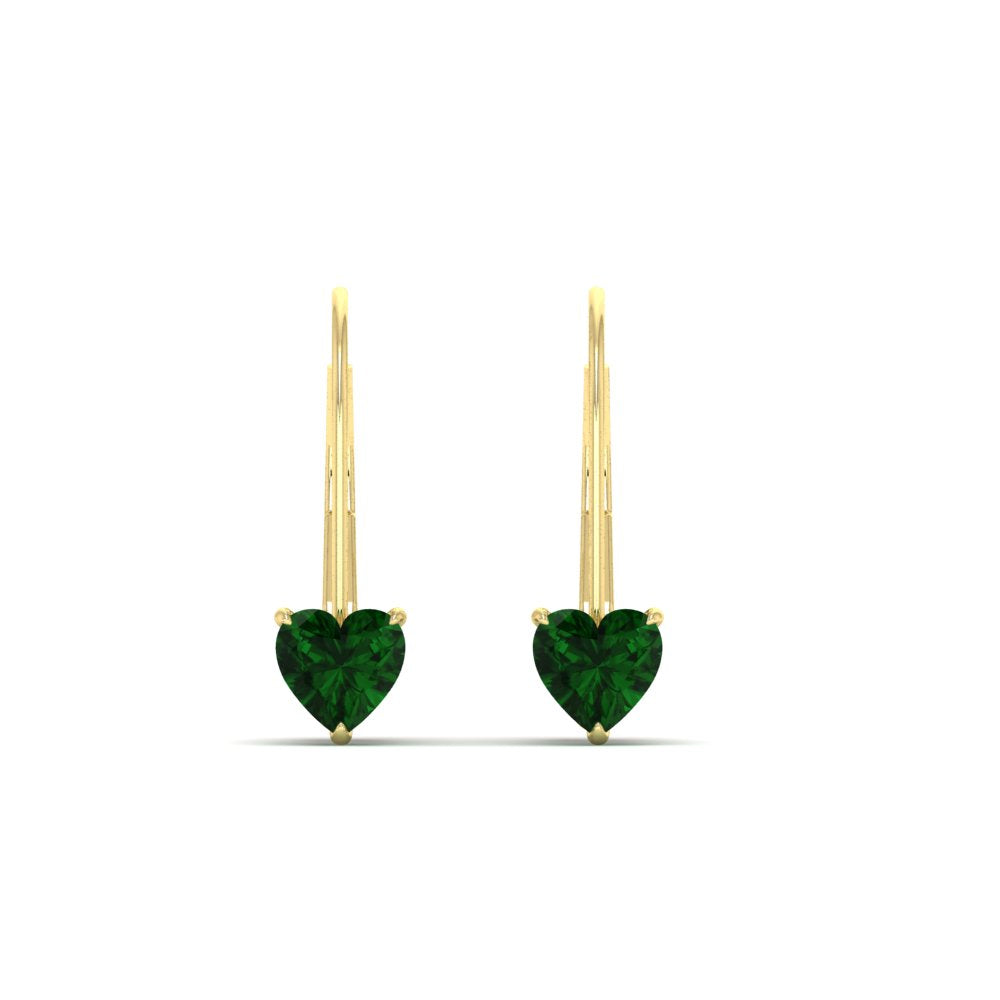 heart-emerald-solitaire-earrings-1-carat-leverback-in-yellow-gold-FD-EAR9225HTGEMGR-1.00 CT-NL-YG