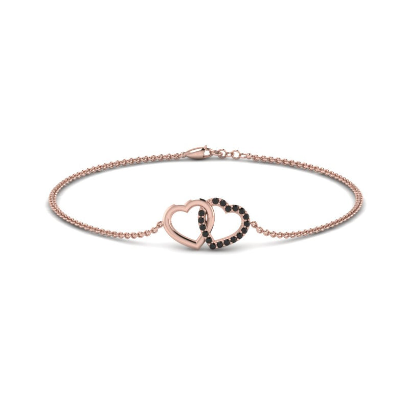 heart-interlocked-black-diamond-bracelet-in-rose-gold-FDBRC8649HTGBLACK-NL-RG