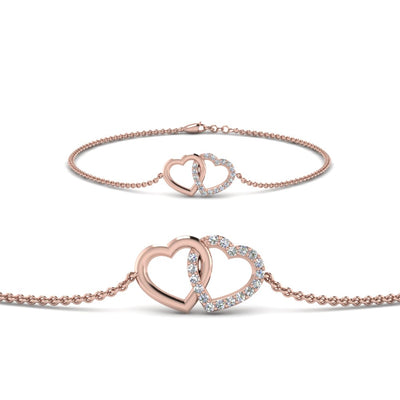 Heart Interlocked Chain Bracelet