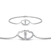 Load image into Gallery viewer, heart-interlocked-diamond-bracelet-in-white-gold-FDBRC8649HTANGLE1-NL-WG