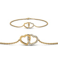 Thumbnail 57 - heart-interlocked-diamond-bracelet-in-yellow-gold-FDBRC8649HTANGLE1-NL-YG