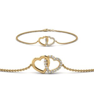 Heart Interlocked Chain Bracelet