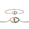Load image into Gallery viewer, heart-interlocked-emerald-bracelet-in-rose-gold-FDBRC8649HTGEMGRANGLE1-NL-RG