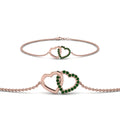 Thumbnail 18 - heart-interlocked-emerald-bracelet-in-rose-gold-FDBRC8649HTGEMGRANGLE1-NL-RG