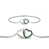 Load image into Gallery viewer, heart-interlocked-emerald-bracelet-in-white-gold-FDBRC8649HTGEMGRANGLE1-NL-WG
