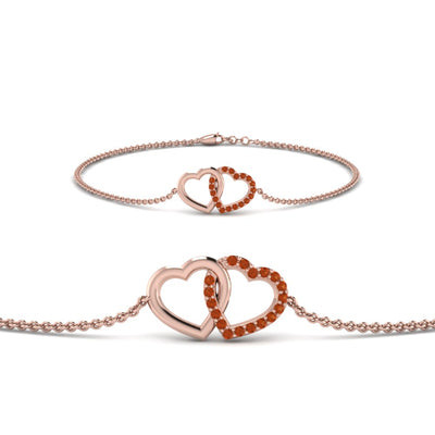 Heart Interlocked Chain Bracelet