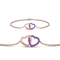 Thumbnail 27 - heart-interlocked-purple-topaz-bracelet-in-rose-gold-FDBRC8649HTGVITOANGLE1-NL-RG
