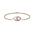 Thumbnail 80 - heart-interlocked-purple-topaz-bracelet-in-yellow-gold-FDBRC8649HTGVITO-NL-YG