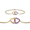 Thumbnail 79 - heart-interlocked-purple-topaz-bracelet-in-yellow-gold-FDBRC8649HTGVITOANGLE1-NL-YG