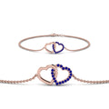 Thumbnail 9 - heart-interlocked-sapphire-bracelet-in-rose-gold-FDBRC8649HTGSABLANGLE1-NL-RG