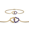 Load image into Gallery viewer, heart-interlocked-sapphire-bracelet-in-yellow-gold-FDBRC8649HTGSABLANGLE1-NL-YG