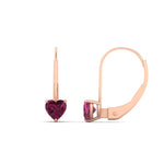 Load image into Gallery viewer, heart-pink-sapphire-solitaire-earrings-1-carat-leverback-in-rose-gold-FD-EAR9225HTGSADRPI-1.00 CT-NL-RG
