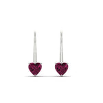 Load image into Gallery viewer, heart-pink-sapphire-solitaire-earrings-1-carat-leverback-in-white-gold-FD-EAR9225HTGSADRPI-1.00 CT-NL-WG
