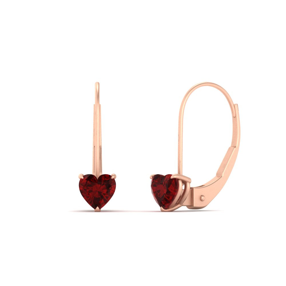 heart-ruby-solitaire-earrings-1-carat-leverback-in-rose-gold-FD-EAR9225HTGRUDR-1.00 CT-NL-RG