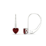 Load image into Gallery viewer, heart-ruby-solitaire-earrings-1-carat-leverback-in-white-gold-FD-EAR9225HTGRUDR-1.00 CT-NL-WG
