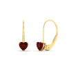 Load image into Gallery viewer, heart-ruby-solitaire-earrings-1-carat-leverback-in-yellow-gold-FD-EAR9225HTGRUDR-1.00 CT-NL-YG