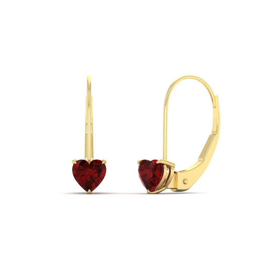 heart-ruby-solitaire-earrings-1-carat-leverback-in-yellow-gold-FD-EAR9225HTGRUDR-1.00 CT-NL-YG