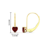 Load image into Gallery viewer, heart-ruby-solitaire-earrings-1-carat-leverback-in-yellow-gold-FD-EAR9225HTGRUDR-1.00 CT-NL-YG

