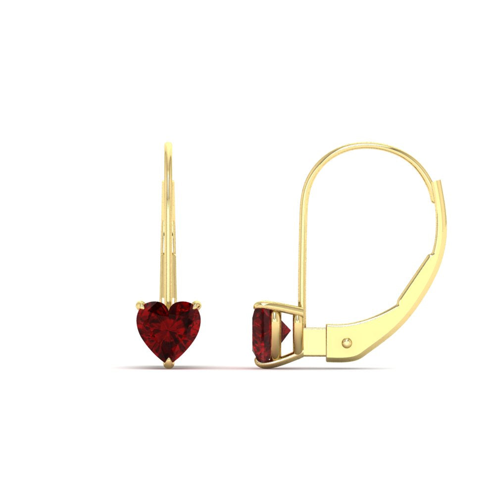 heart-ruby-solitaire-earrings-1-carat-leverback-in-yellow-gold-FD-EAR9225HTGRUDR-1.00 CT-NL-YG