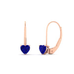 Load image into Gallery viewer, heart-sapphire-solitaire-earrings-1-carat-leverback-in-rose-gold-FD-EAR9225HTGSABL-1.00 CT-NL-RG
