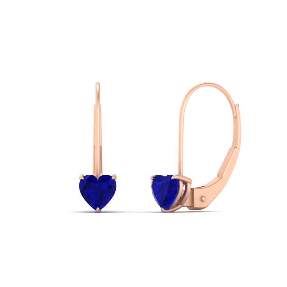 heart-sapphire-solitaire-earrings-1-carat-leverback-in-rose-gold-FD-EAR9225HTGSABL-1.00 CT-NL-RG