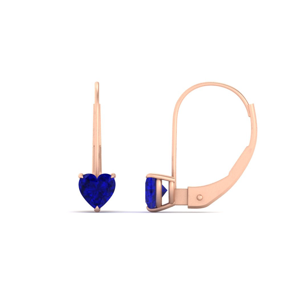 heart-sapphire-solitaire-earrings-1-carat-leverback-in-rose-gold-FD-EAR9225HTGSABL-1.00 CT-NL-RG