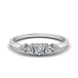 Heart Shape 5 Stone Ring