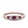 Load image into Gallery viewer, heart-shape-5-stone-diamond-ring-with-pink-sapphire-in-rose-gold-FD8898GSADRPI-NL-RG