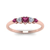 Load image into Gallery viewer, heart-shape-5-stone-diamond-ring-with-pink-sapphire-in-rose-gold-FD8898GSADRPI-NL-RG