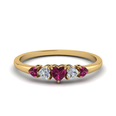 heart-shape-5-stone-diamond-ring-with-pink-sapphire-in-yellow-gold-FD8898GSADRPI-NL-YG