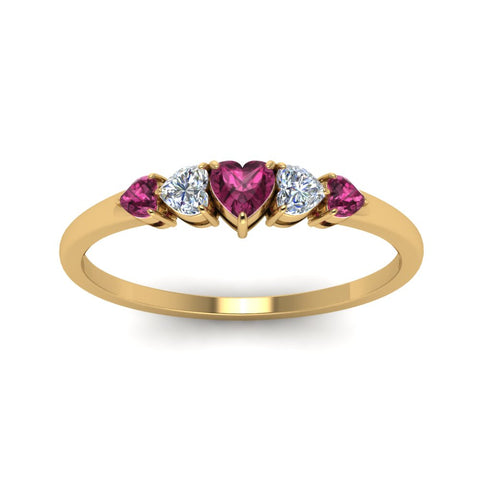heart-shape-5-stone-diamond-ring-with-pink-sapphire-in-yellow-gold-FD8898GSADRPI-NL-YG