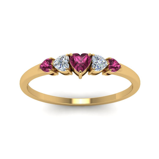 heart-shape-5-stone-diamond-ring-with-pink-sapphire-in-yellow-gold-FD8898GSADRPI-NL-YG