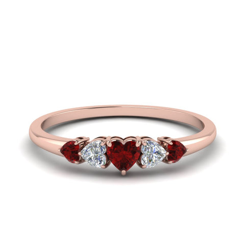 heart-shape-5-stone-diamond-ring-with-ruby-in-rose-gold-FD8898GRUDR-NL-RG
