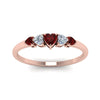 Load image into Gallery viewer, heart-shape-5-stone-diamond-ring-with-ruby-in-rose-gold-FD8898GRUDR-NL-RG
