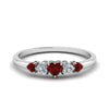 Load image into Gallery viewer, heart-shape-5-stone-diamond-ring-with-ruby-in-white-gold-FD8898GRUDR-NL-WG