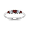 Load image into Gallery viewer, heart-shape-5-stone-diamond-ring-with-ruby-in-white-gold-FD8898GRUDR-NL-WG
