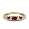 Load image into Gallery viewer, heart-shape-5-stone-diamond-ring-with-ruby-in-yellow-gold-FD8898GRUDR-NL-YG