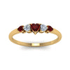 Load image into Gallery viewer, heart-shape-5-stone-diamond-ring-with-ruby-in-yellow-gold-FD8898GRUDR-NL-YG