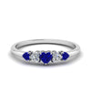 Load image into Gallery viewer, heart-shape-5-stone-diamond-ring-with-sapphire-in-white-gold-FD8898GSABL-NL-WG