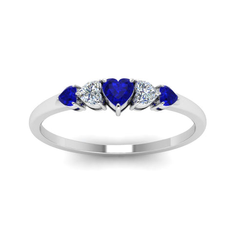 heart-shape-5-stone-diamond-ring-with-sapphire-in-white-gold-FD8898GSABL-NL-WG