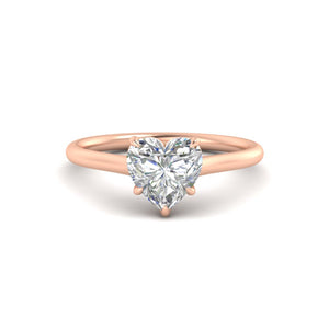Heart Shape Comfort Fit Solitaire Ring